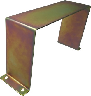 Zinc-plated bracket, finished with yellow dichromate